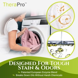 TheraPro Natural Liquid Laundry Detergent for Massage Sheets & Spa Linens - 1 Gallon - Professional Grade Biodegradable Laundry Detergent Removes Tough Stains Left by Oil & Creams - Fresh Clean Scent