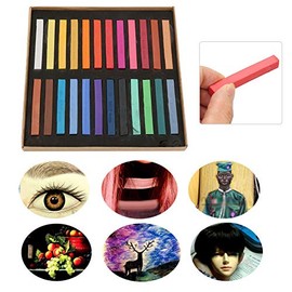 Juego de Tizas de Colores, Crayones Fluorescentes Desechables Varilla para Teñir el Cabello Juego de Tizas para Pintar Crayones para Pizarras Letreros Ventanas Pizarra Espejos de (48 colores)