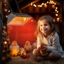Chtoocy 250W Bulb Repalcement -Heater for 30 Chicks Or Ducklings,7.86ft Cord Brooder Heating Plate & Heat Lamp for Cat Dog Pup with Adjustable Temp & Height for Livestock Brooder Box Supplies