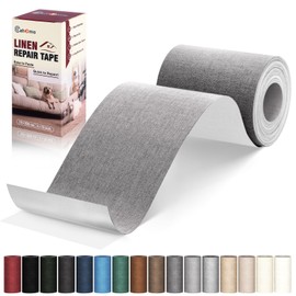 Cahomo Linen Repair Tape 4x79 inch, Self Adhesive Fabric Patches, Linen Patch Tape Kit, Fabric Repair Tape for Couch Sofas, Headboards, Chairs, Pillows, Curtains, Couches - Medium Grey