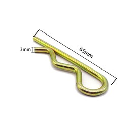 Aoktorkit 50Pcs R Clips Split Pins 3 x 65mm Color Zinc-Plated Carbon Steel Hitch Pin Fastening Pins for Trucks Tractors Lawn Mowers