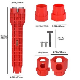 Faucet and Sink Installation Worker Plumber Wrench Multifunctional 'Tool Suitable for Flush Toilets/Sinks/Bathrooms/Kitchens Other Plumbing Tools Red