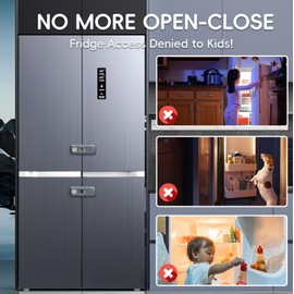 Blissleaf 5 Pack Child Proof Refrigerator Lock, Fridge Locks for Kids with Sticky Adhesive Pads, Child Safety Locks for Doors, RV Refrigerator, Oven Lock Child Safety Baby Cabinet Locks