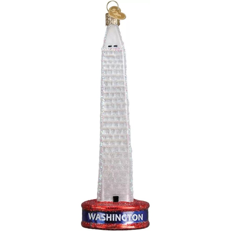 OLD WORLD CHRISTMAS WASHINGTON MONUMENT GLASS CHRISTMAS ORNAMENT 20093