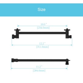 11 Inch Shower Head Extension Arm Matte Black.Solid Brass Adjustable Shower Arm Extension. Lower Or Raise Any Rain Or Handheld Showerhead To Your Height & Angle – Universal Connection