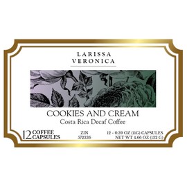Cookies and Cream Costa Rica Decaf Coffee (Single Serve K-Cup Pods) (Gourmet, Naturally Flavored, Whole Coffee Beans) (12 pods, ZIN: 572336) - 3 Pack