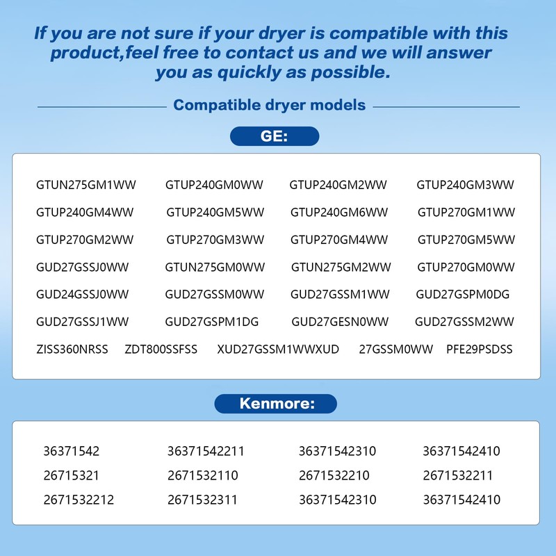 WE25M74 GE Gas Dryer LP conversion kit Compatible with Kenmore