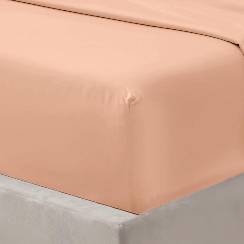 Oxford Homeware Peach King Size Fitted Sheets -100% Brushed Microfibre