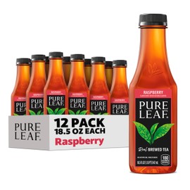 Pure Leaf Iced Tea, Raspberry, Real Brewed Tea, 18.5 Fl Oz Bottles (Pack of 12)