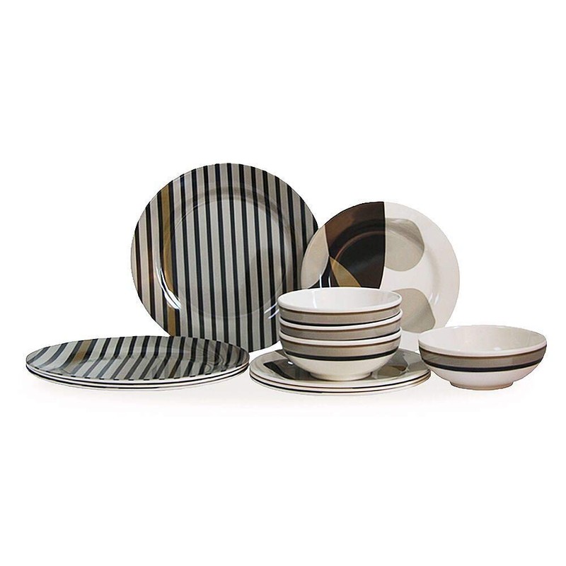 Bowla 12-Piece Melamine Dinnerware Set - Service for 4 (Moden