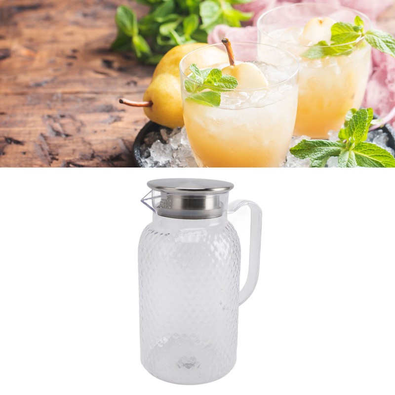Water Pitcher with Lid and Handle 1500ml Acrylic Heat Resistant