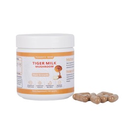 Pleasantly Warm Tiger Milk Mushroom | Mushroom Supplement | 300mg | 100 Count | Hair Growth， Shiny Skin & Digestive Balance | Enhances Focus, Immune & Lung Health