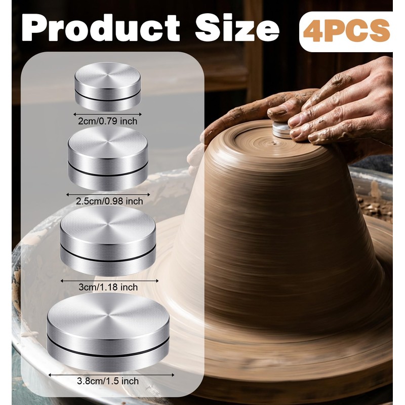 4 Pcs Pottery Trimming Tools, 4 Size Metal Trimming Tools