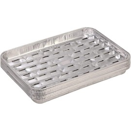 Foglish 10 pcs BBQ Aluminium Foil Grill Pans Barbecue Trays
