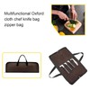 QEES Knife Roll,Heavy Duty Knife Bag,Waxed Canvas knife Case with