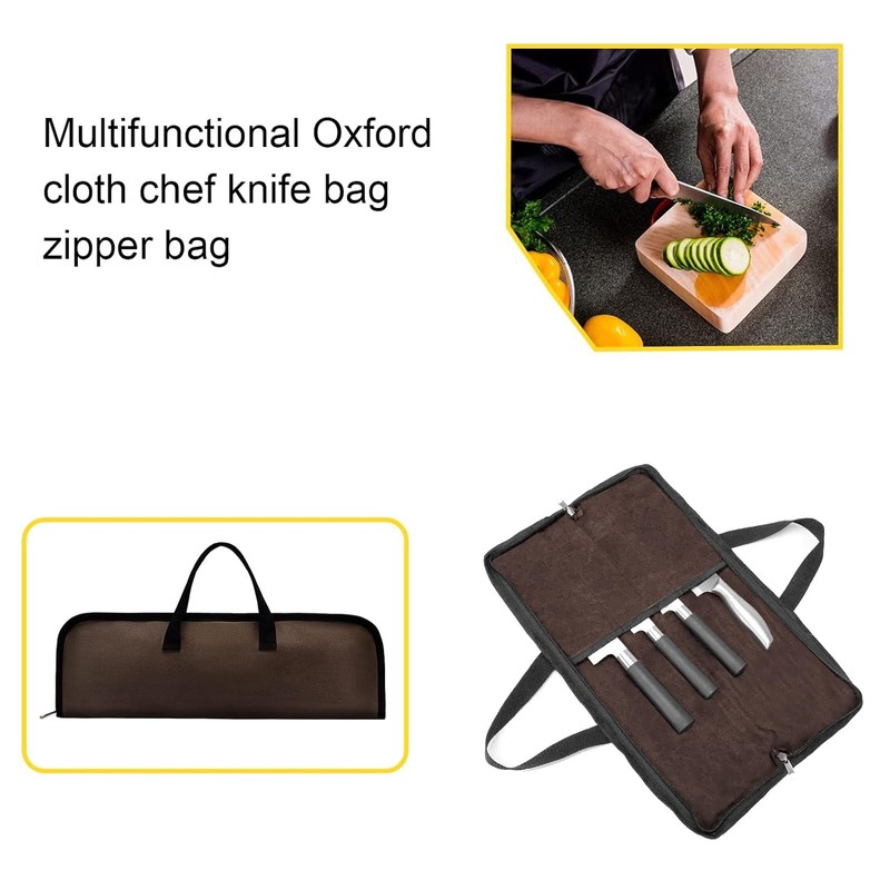 QEES Knife Roll,Heavy Duty Knife Bag,Waxed Canvas knife Case with