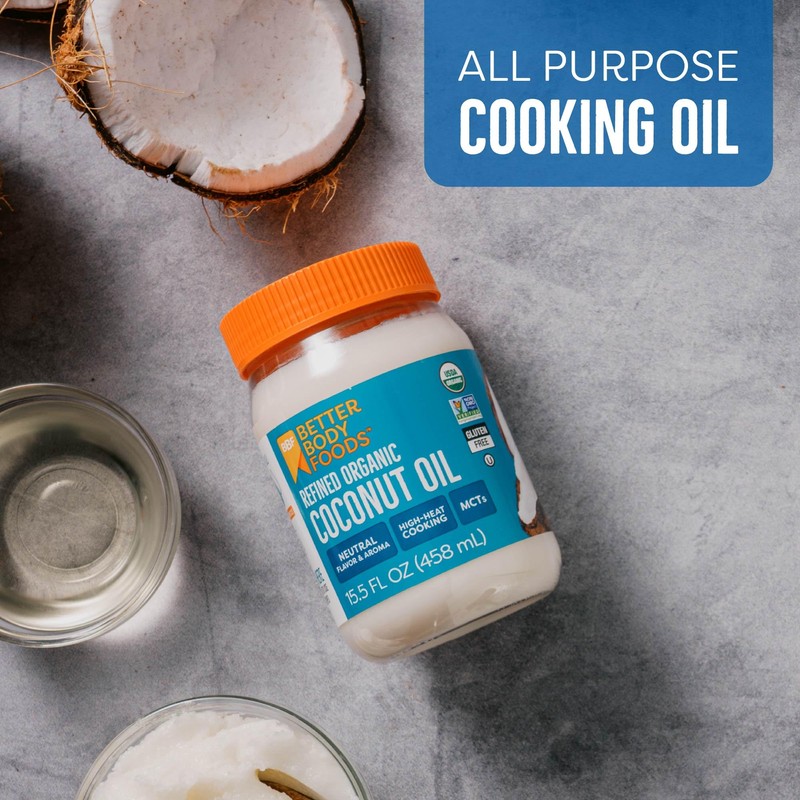 BetterBody Foods Organic Refined Coconut Oil, 15.5 Fl Oz, All