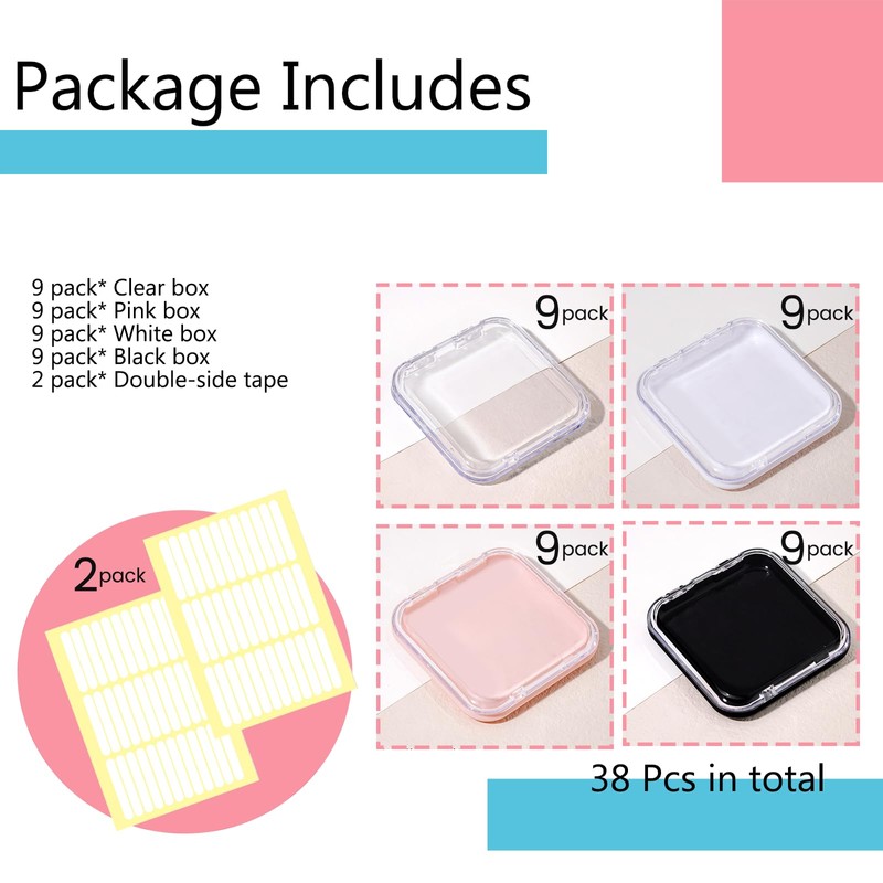YANMAKE Press On Nail Storage Boxes, 36 PCS Clear Plastic