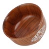 Wooden Rice Bowl Jujube Wood Anti Scald Exquisite Elegant Round