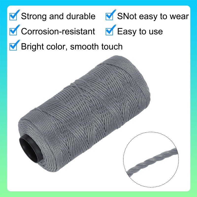 sourcing map Nylon String 3 Strands Twisted Mason Line 1.5mm