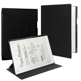 QIOFEARTH Rotating Case for 11.8" Remarkable Paper Pro Tablet (2024 Released) Lightweight and Hard Back Shell Protective Book Folio Cover,Auto Sleep/Wake,Pen Holder and Pen Tips Box (Black)