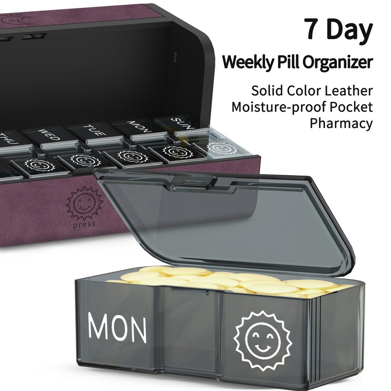 TOMSKYE Multi-functional Pill Case, Large Capacity, Surface Wool, Stylish, Portable