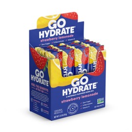 GoHydrate Electrolyte Drink Mix - A Naturally Flavored, Sugar Free, Low Sodium, Vitamin D Hydration Powder Packets, (Strawberry Lemonade, 30 Count (Pack of 1))