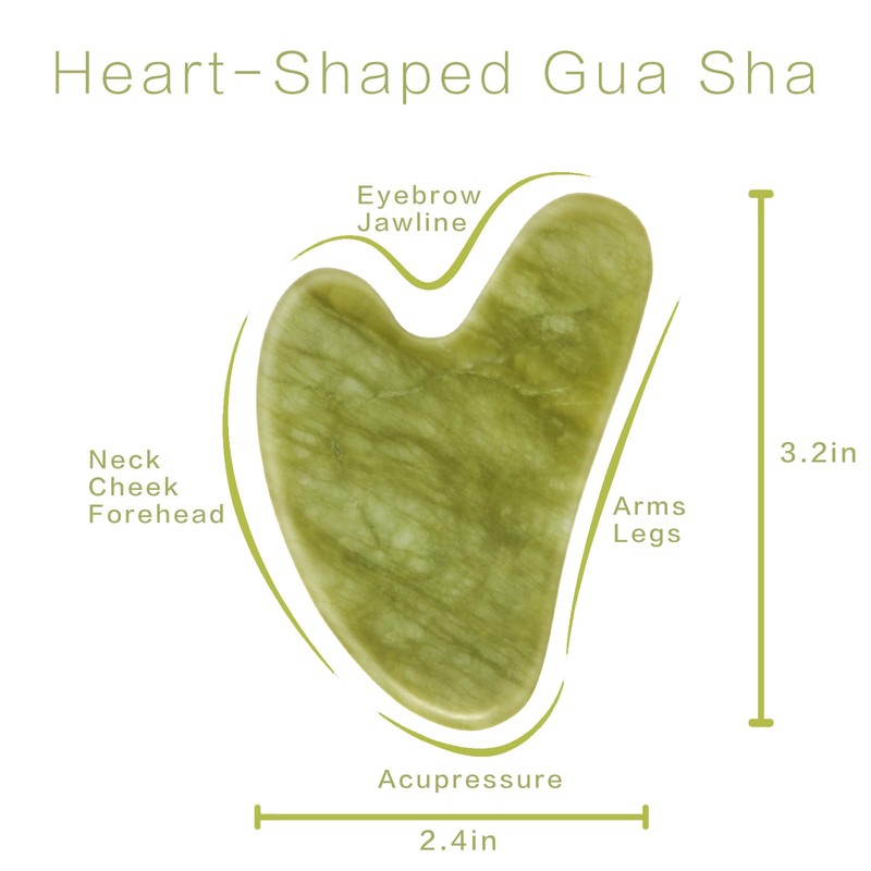 Contrybox Gua Sha Facial Tools, Jade Guasha Tool for Face