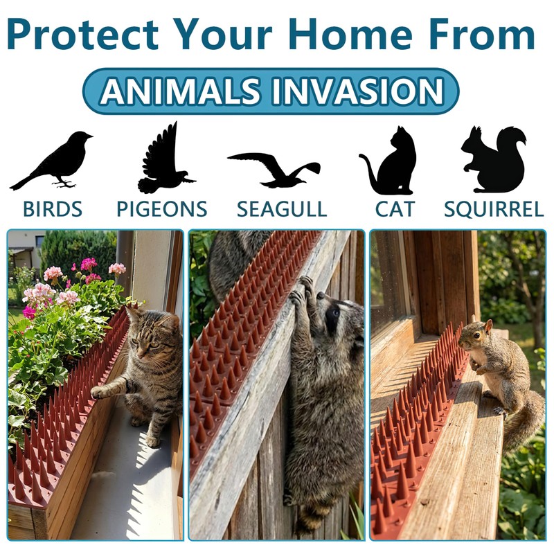 KOKMEYA Bird Spikes,Brown 12 Pack,Bird Spikes for Outside to Keep