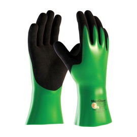 ATG 56-630/L Maxichem, Nylon/El Liner, Grn/Blk. Nitrile Blnd, Full Coat, 12 In. Green L