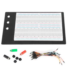 Mini Solderless Breadboard Kit, 1660 Points with 65 Jumper Wires 3 Binding Posts Solderless Board Kit, for Prototypes, Electronic Circuit Test, DIY Tools