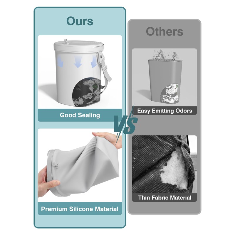 Garoopion Waterproof Car Garbage Can, 1.9 Gallon Soft Silicone Hanging