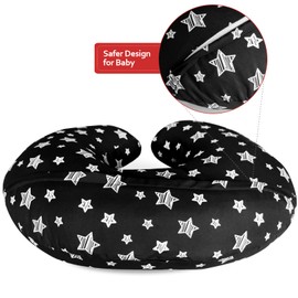 Nursing Pillow Cover for Baby Snug Fits Boppy Nursing Pillows, Super Soft, for Breastfeeding Moms, Black Star