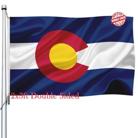 Colorado Flag Double Sided 2x3 Outdoor- Heavy Duty Colorado State Flags Banner Gifts Decorations with 2 Brass Grommets 4 Rows Stitched