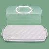 FEOOWV Portable Plastic Rectangular Loaf Bread Box with Transparent Lid,