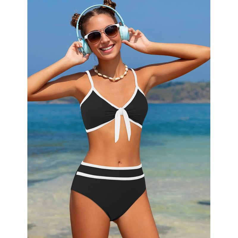 Perdeca - Conjunto de bikini para niñas, 3 piezas, traje