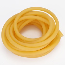 XCD Rubber Tubing, 3/8'' (9 mm) O.D. 1/4'' (6 mm) I.D. Highly Elastic Pure Latex Amber Tubing Natural Rubber Tube for Laboratory Use, 16 Feet (5 Meter)