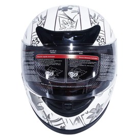 DOT Adult Motorcycle Flip Up Full Face Helmet Street Dirt Bike ATV Helmets (White Pink Butterfly, Medium)