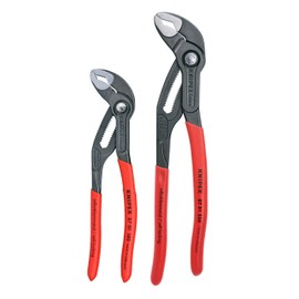 KNIPEX Tools - 2 Piece Cobra Pliers Set (87 01 180 & 87 01 250) (003120V01US), Red