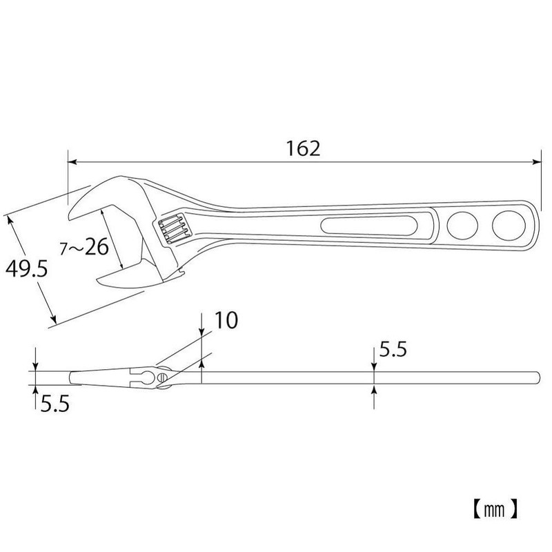TOP HY-26 Eco Wide Adjustable Wrench, Opening 0.2 - 1.0