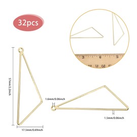 CHGCRAFT 32Pcs Alloy Open Back Bezel Pendants Triangle Pendant Resin Frame Pendant for Resin Pressed Flower DIY Earrings Necklace Bracelet Pressed Flower Jewelry Making