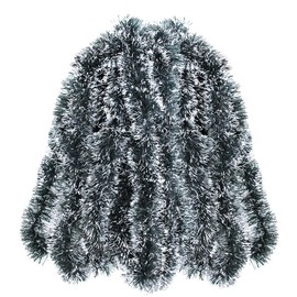 32.8 Feet Dark Green/White Tinsel Christmas Decorations, Chunky Metallic Shiny Garland Christmas Tree Hanging Decorations for Xmas Holiday Indoor Outdoor Party Decor