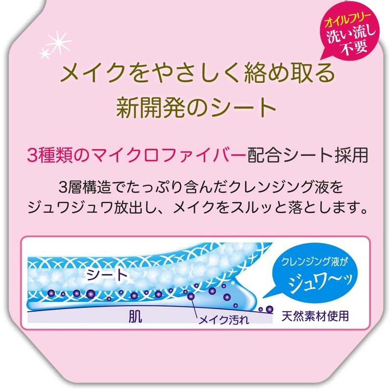 KOSE Softymo Makeup Remover Sheet (Hyaluronic Acid) Refill Pack of