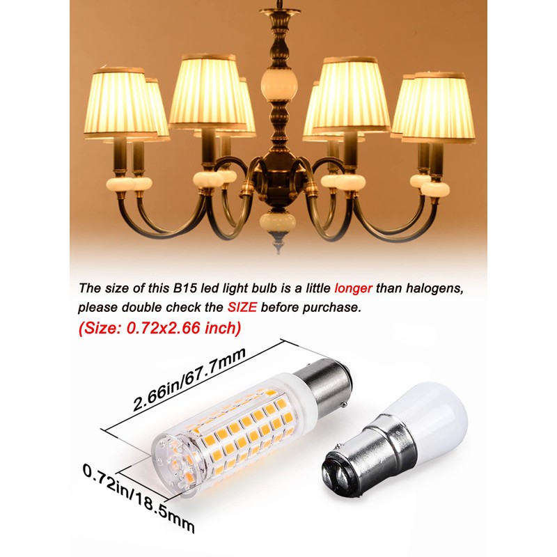 Ziomitus BA15D Led Bulbs 120V Dimmable 6W,Double Contact DC Bayonet