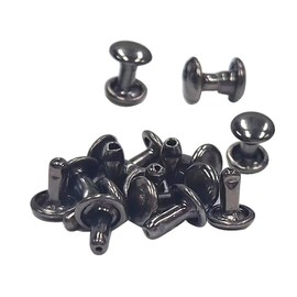 YiIin 6mm Cap x 6mm Post Leather Rivet Gun Black Double Cap Rivets Decorative Rivets Metal Studs Rivets for Leather Purse Keyrings Repair and Crafts Decoration 100 Sets