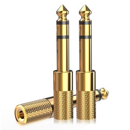 Nicholaus 3-Pack 6.35mm Male to 3.5mm Female (1/4 in to 1/8 in) Stereo Headphone Adapter, Audios Jack Adapter, Thickened Gold Plated Hi-Fi for Auxiliary Cables, Amplifiers, Guitars, Digital Pianos.