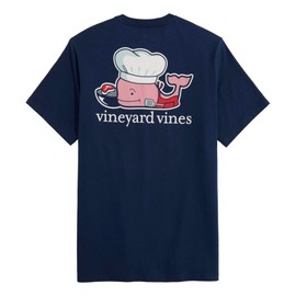 vineyard vines Men's Fathers Day Grill Short-Sleeve Pocket Tee, Blue Blazer
