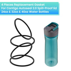 BOSORIO 4 Pack Gaskets Compatible with Contigo Cortland/Cortland Chill 2.0 24oz 32oz 40oz Water Bottle with AUTOSEAL Lid, Replacement Rubber Seal Part Silicone O Ring