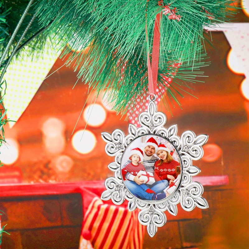 Jetec Christmas Snowflake Photo Frames Metal Christmas Tree Snowflake Photo