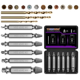 9PCS Damaged Screw Extractor Set, Hardness Is 63-65HRC, Upgraded Model HSS 6542, Screw Grab Screw Removal Tool, Adult Gifts for Men, General bit set Double Ended for Damaged Broken Stripped Screws